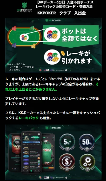 KKポーカー レーキバック