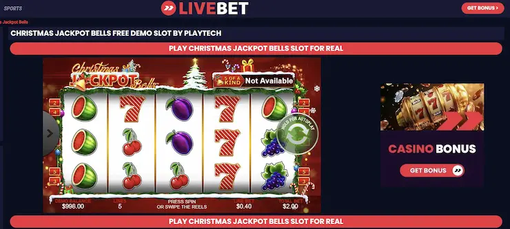 LiveBet Casino Christmas Jackpot Bells