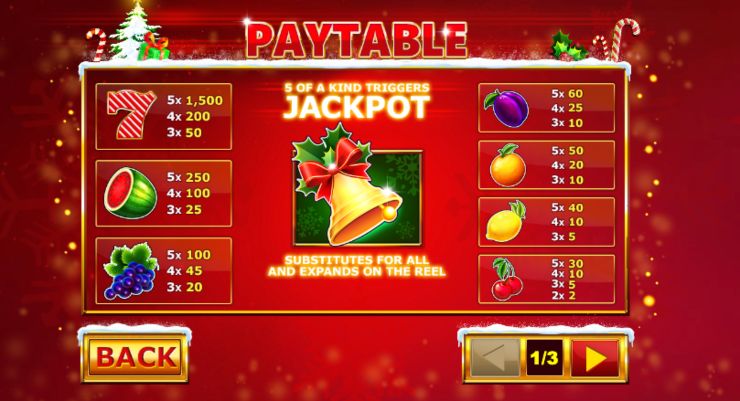 크리스마스 잭팟 벨 심볼 배당