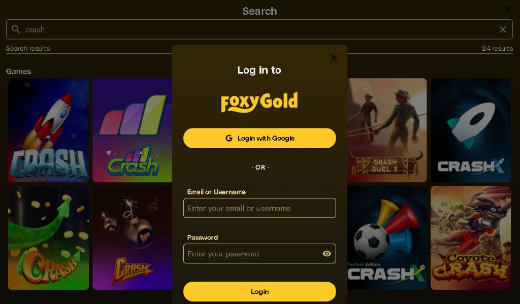 Crash Game Casino FoxyGold 