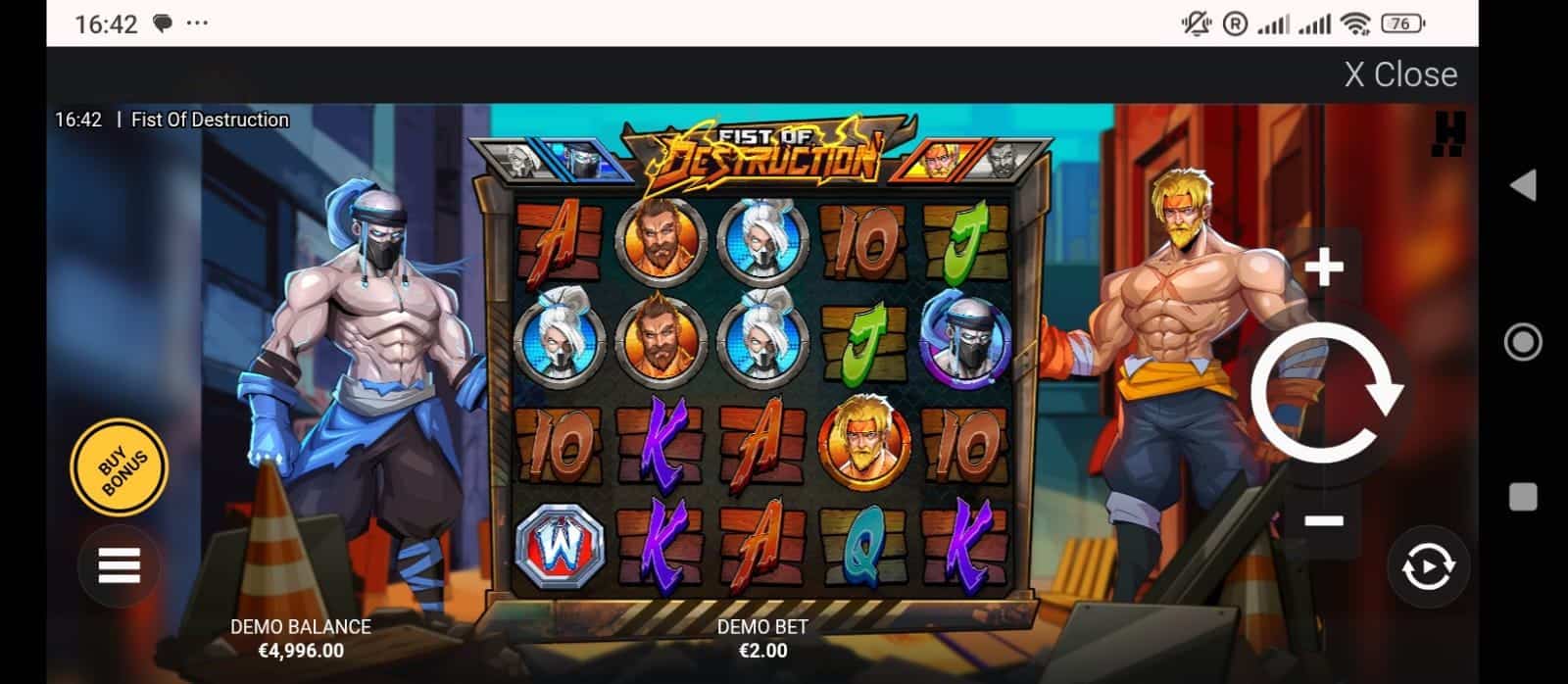 Fist of Destruction slot spelen op mobiel