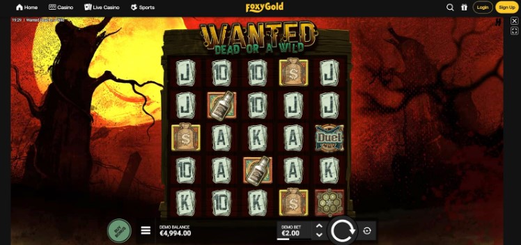 FoxyGold - Dead or a Wild casino met 150% welkomstbonus