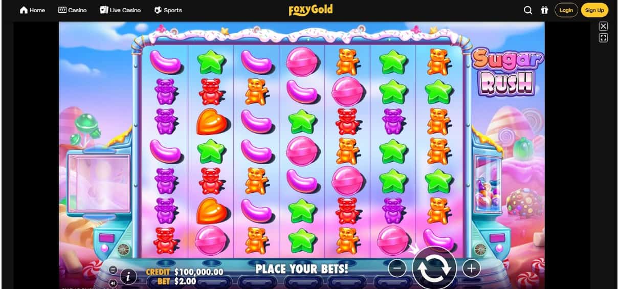 Foxygold - Sugar Rush met een 150% welkomstbonus