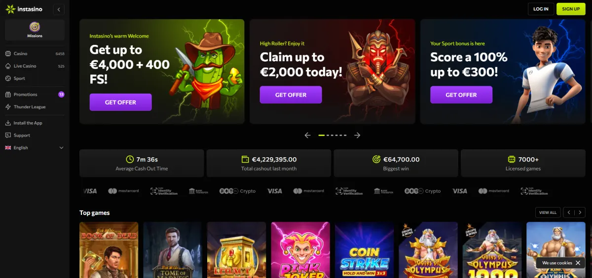 Instasino - Allround bookmaker met uitstekende basketbal weddenschappen