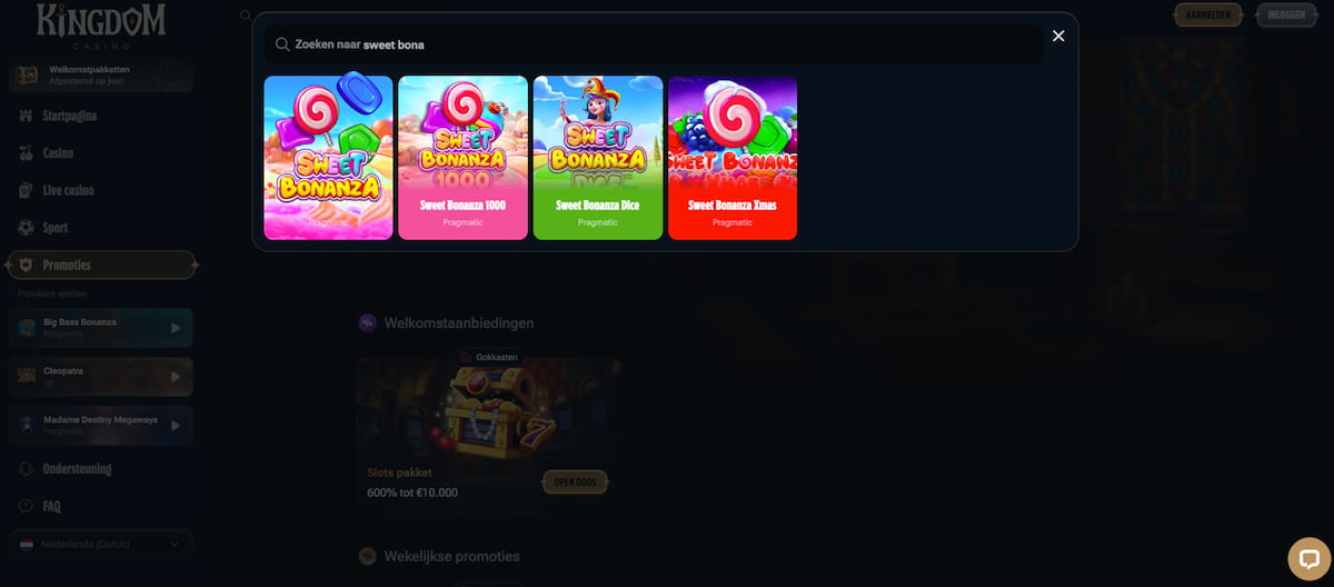 Kingdom Casino Sweet Bonanza