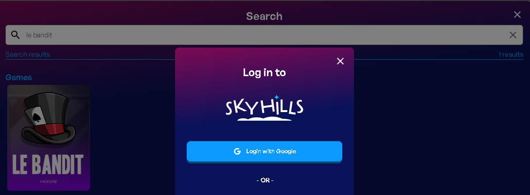 Le Bandit free play SkyHills
