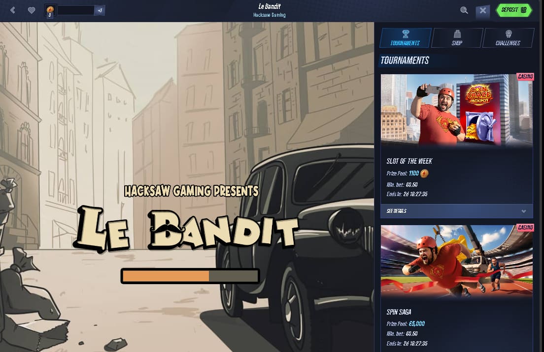 Le Bandit game bij Vegas Hero 