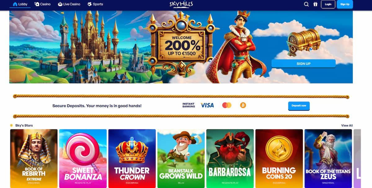 SkyHills – Casino online België met het meest uitgebreide spelaanbod