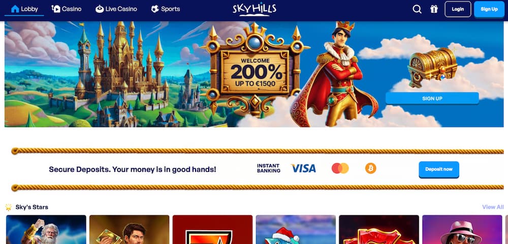 SkyHills casino betaalopties