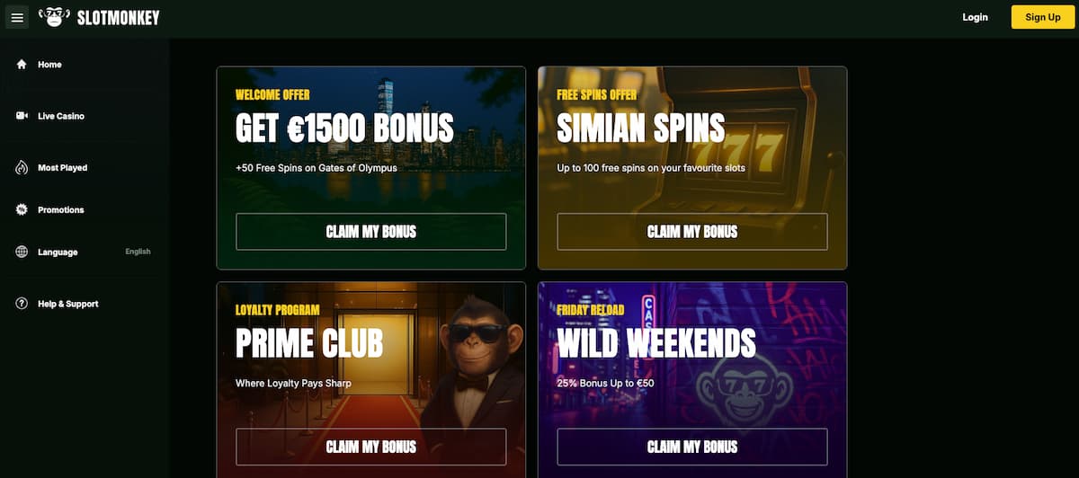 Slot Monkey Het meest uitbetalende casino met de leukste bonussen