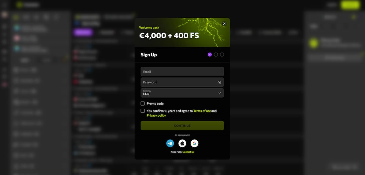 Stap 2: Registreer je account bij de bookmaker