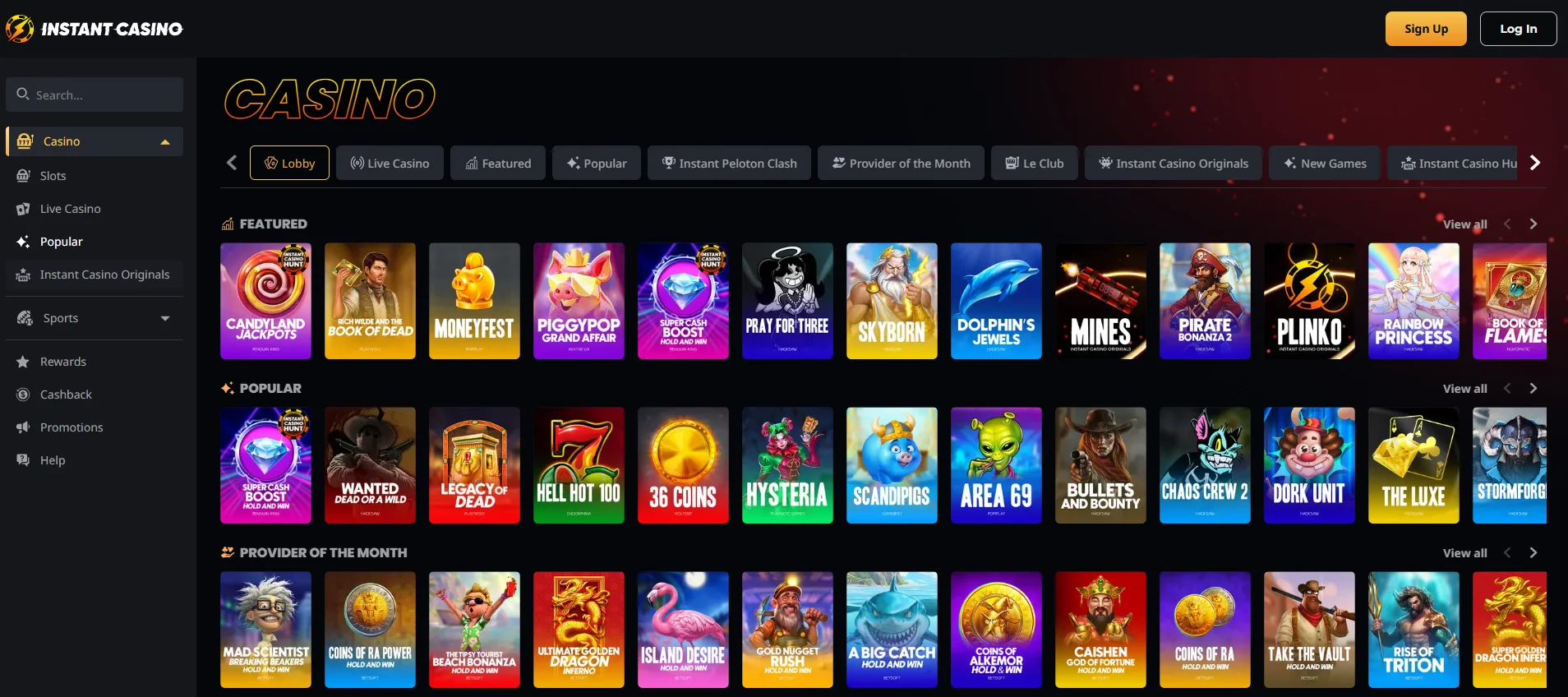 instant casino spelaanbod crypto casino