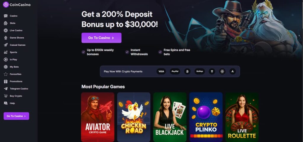 CoinCasino online casino met beste crypto aanbod
