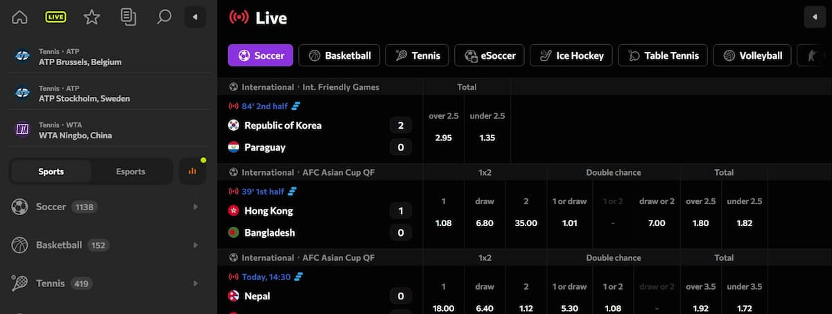 Live sport wedden is mogelijk