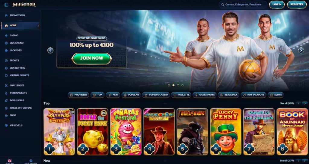 Millioner Het online casino met een welkomstbonus van 250%