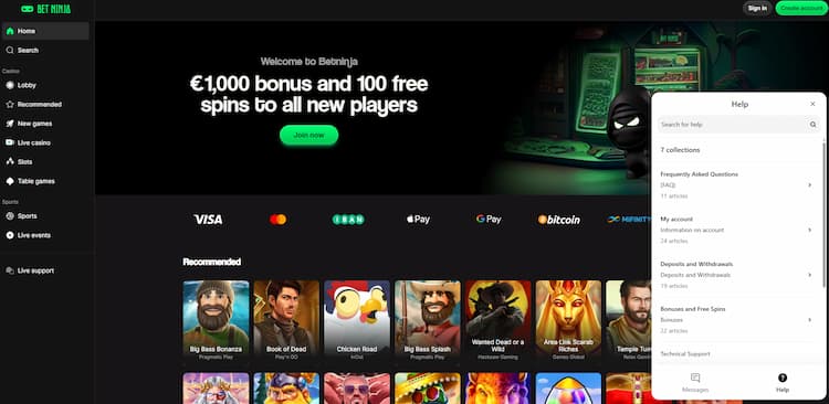 BetNinja klantenservice