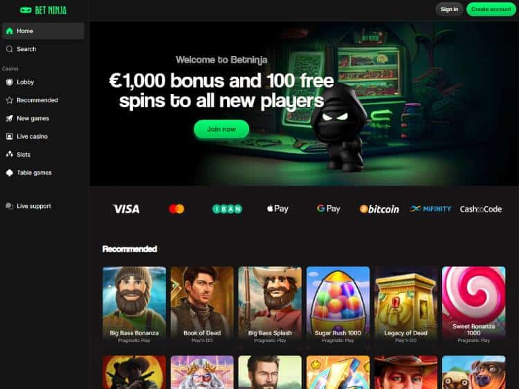BetNinja - Meld je binnen enkele seconden aan bij dit no KYC casino