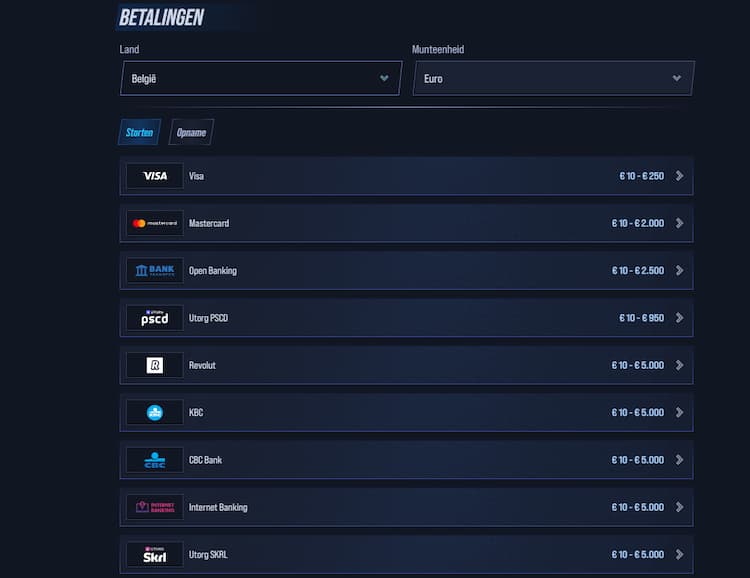 Betaalmethoden Vegas Hero