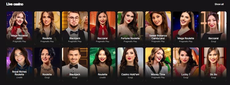 Betninja Live casino