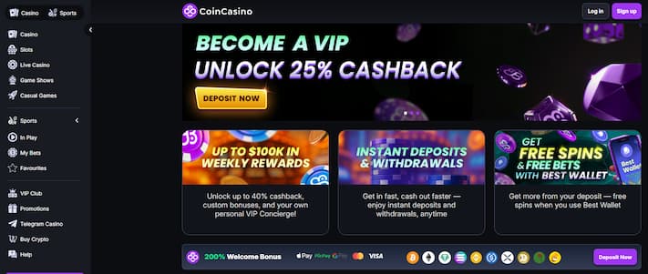 Coin Casino Volt Casino met allerbeste welkomstbonus