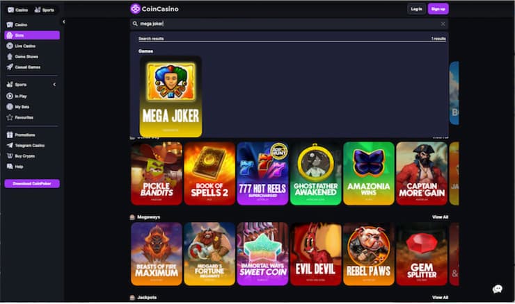 CoinCasino Mega Joker en 200% welkomstbonus