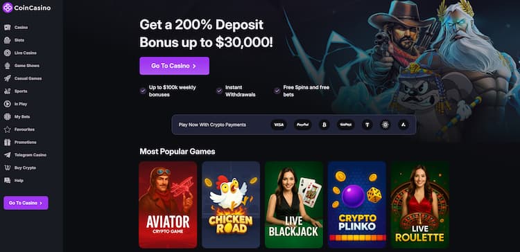 CoinCasino: Casino met een megahoge welkomstbonus en eenvoudige aanmelding