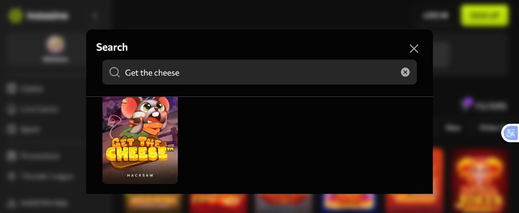 Get the Cheese op Instasino