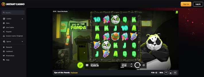 Instant Casino Eye of the Panda en de allersnelste uitbetalingen