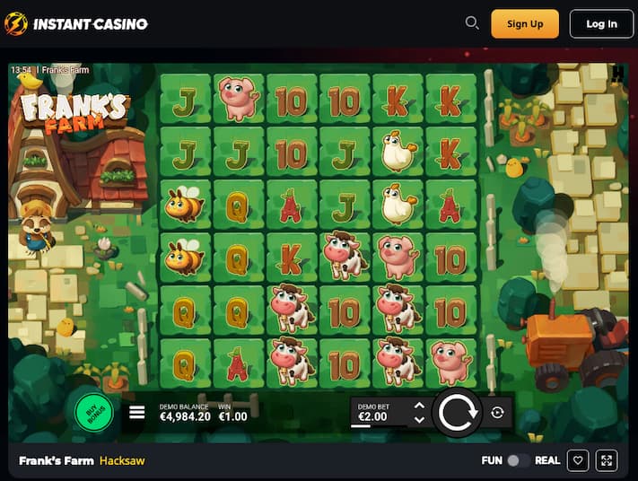 Instant Casino Frank’s Farm spelen met veel directe betaalopties