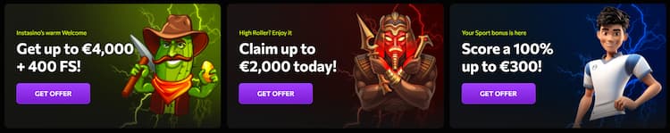 Instasino Welkomstbonus