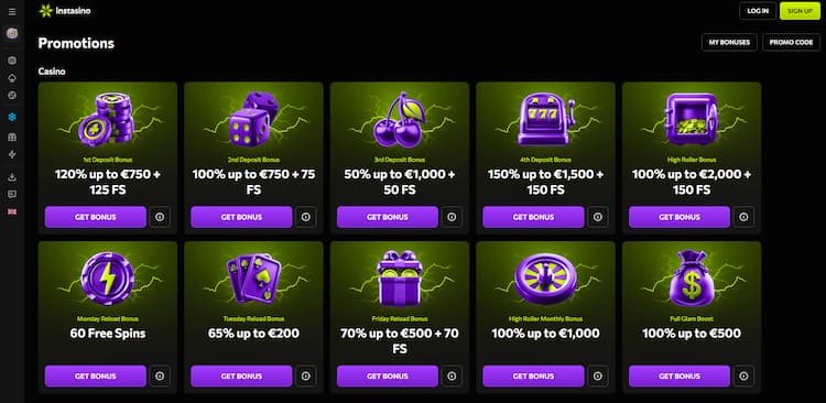 Instasino bonus & promo code
