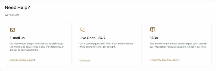 Spindog klantenservice