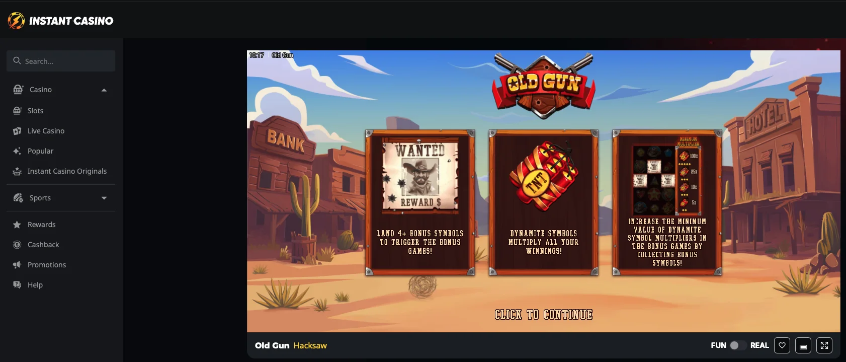 Instant Casino Old Gun en de beste demo play