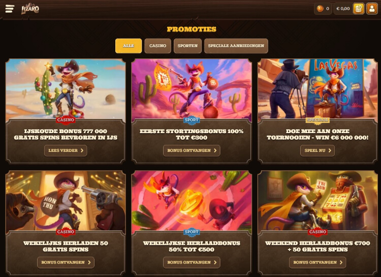 Lizaro Bonussen beste online casino met meer dan 12.000 spellen