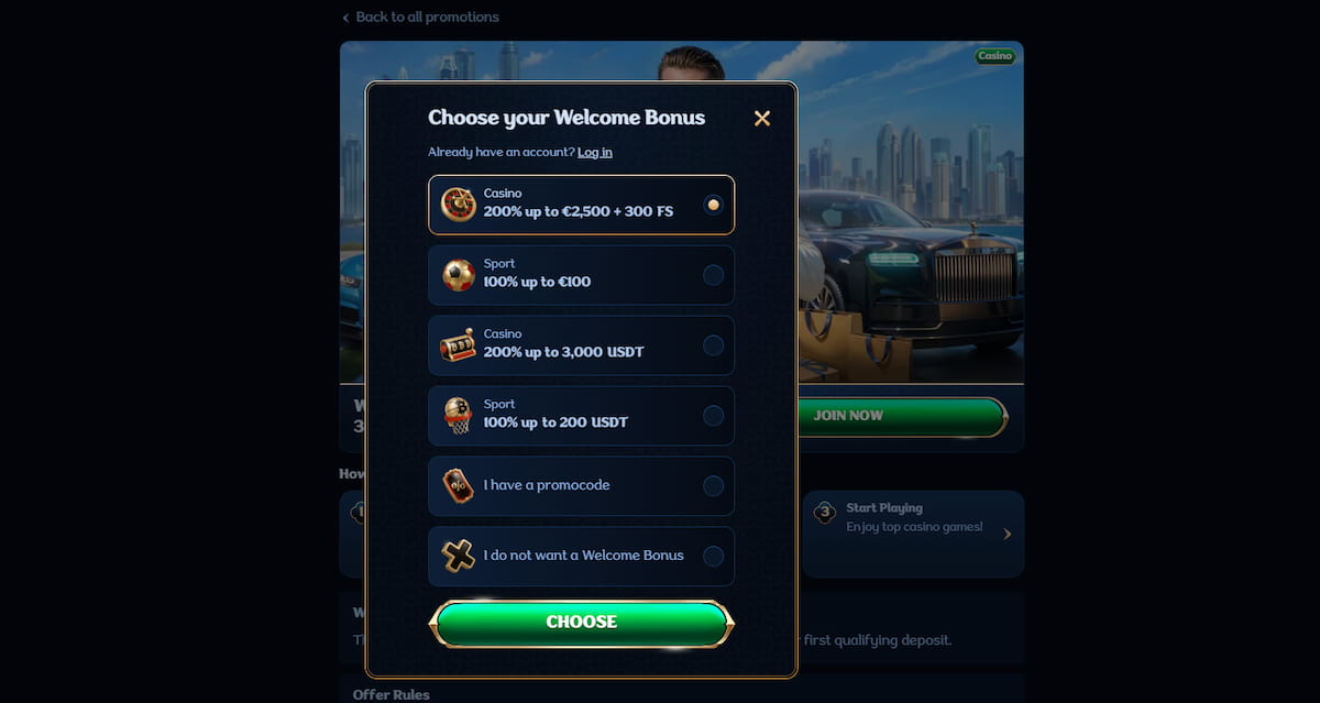 Millioner Account aanmaken