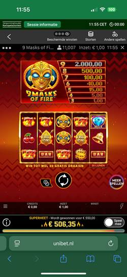 9 Masks of Fire Microgaming Mobiel Spelen iPhone & Android