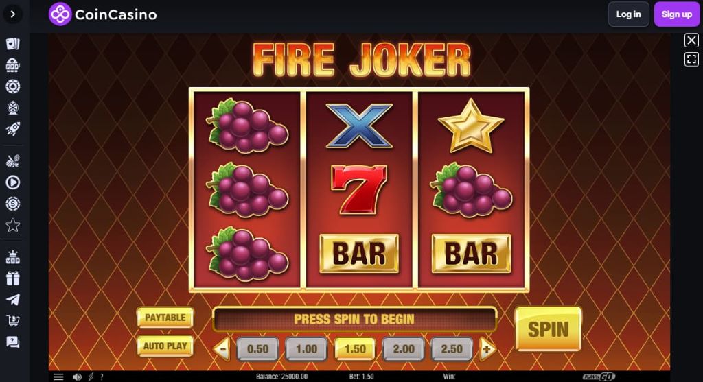 CoinCasino Fire Joker en crypto-vriendelijk