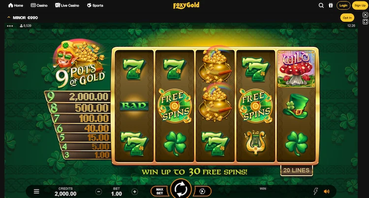 FoxyGold 9 pots of gold