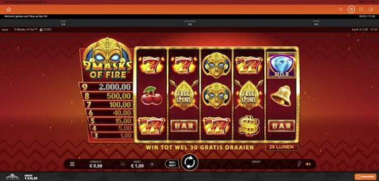 LeoVegas 9 Masks of Fire en Grootste Bonusaanbod