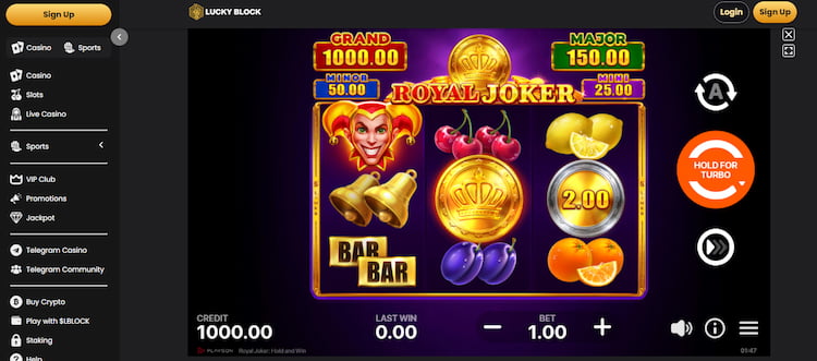 Royal Joker slot bij Lucky Block Casino