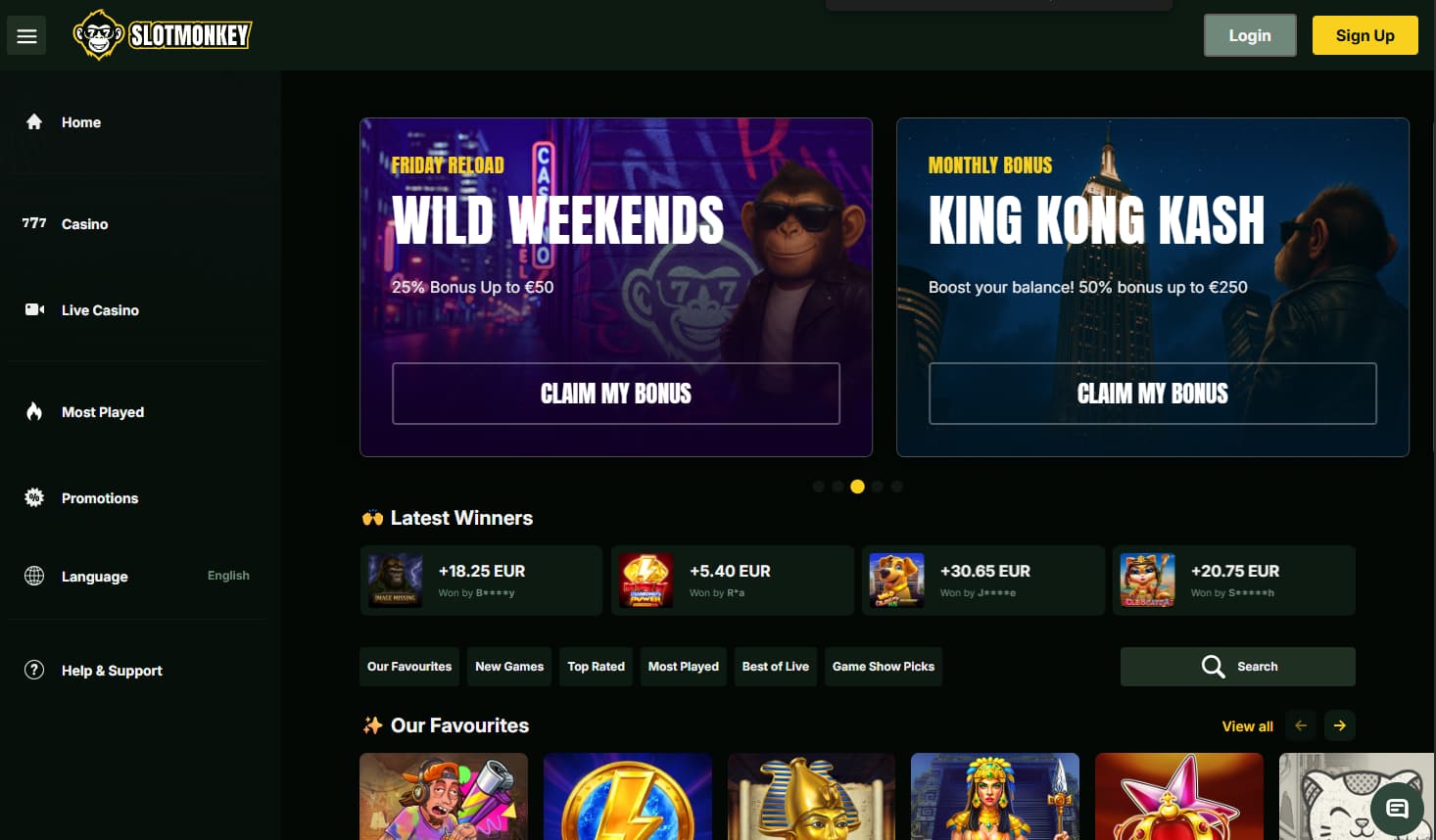 SlotMonkey Simply Wild en welkomstbonus tot €1500