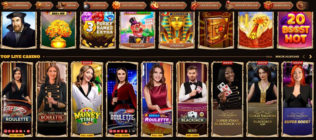 Spelaanbod bij Pay n Play casino's