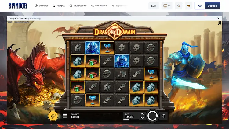 SpinDog Dragons Domain en dagelijkse free spins