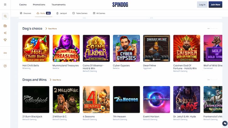 Spindog Top ELK Studios casino met gigantische welkomstbonus en gevarieerde lobby