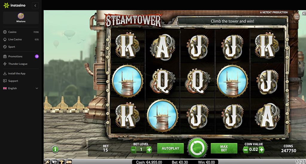 Steam Tower Instasino