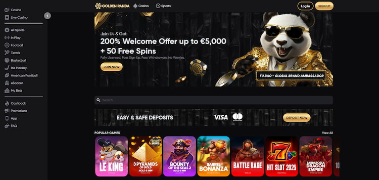 Golden Panda Casino met CASHlib