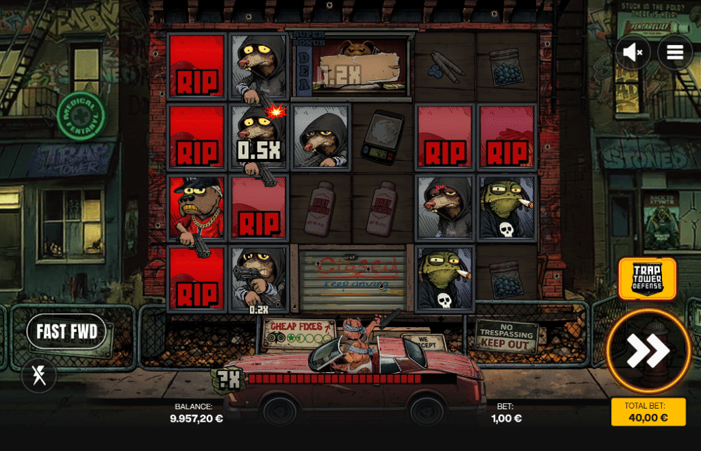 Trap Tower - een slot met gangsterdieren, drive-bys en gigantische multipliers