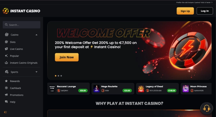 Instant casino sin nettside