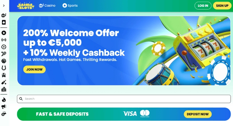 Samba Slots sin casino nettside