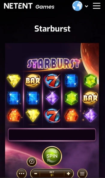 Spille Starburst på mobil – iOS- og Android-vennlighet
